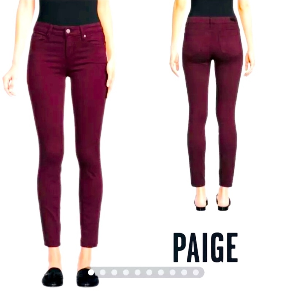 PAIGE Women's Skinny Jeans - Burgundy